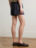 SAINT LAURENT - Straight-Leg Printed Silk-Twill Shorts - Blue