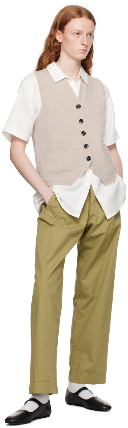 Margaret Howell Taupe Sleeveless Cardigan