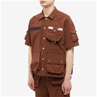 DIGAWEL x F/CE 7 Pocket Corduroy Short Sleeve Shirt in Brown