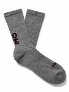 Rostersox - Love Intarsia Ribbed Cotton-Blend Socks