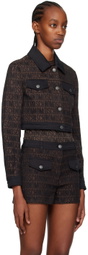 Moschino Brown Jacquard Jacket