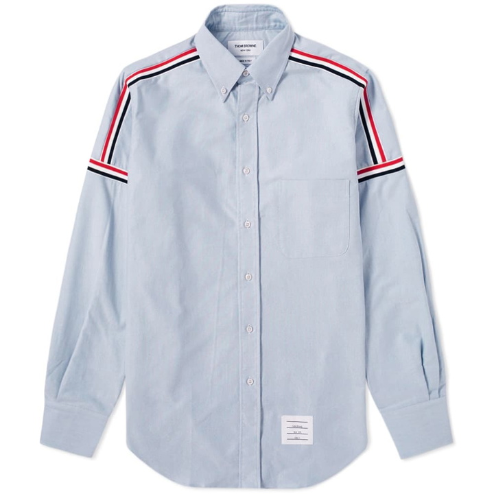 Photo: Thom Browne Grosgrain Shoulder Stripe Oxford Shirt