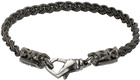 Emanuele Bicocchi Gunmetal Tiny Braided Bracelet