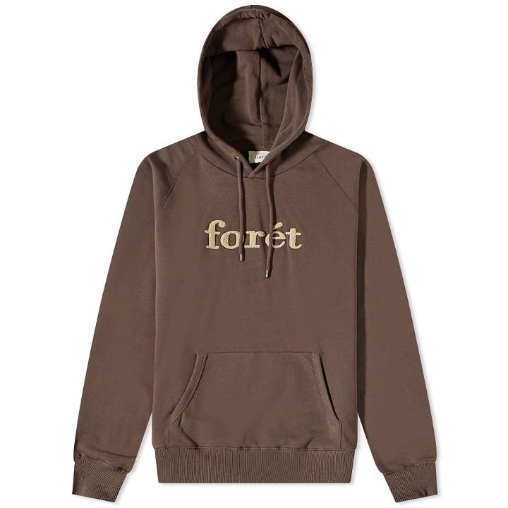 Photo: Foret Men's Maple Logo Hoody in Dark Brown/Khaki