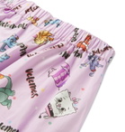 Vetements - Wide-Leg Printed Cotton-Poplin Trousers - Pink