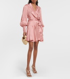 Zimmermann - Silk satin wrap minidress