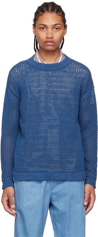 Photo: Situationist SSENSE Exclusive Blue Cotton Sweater