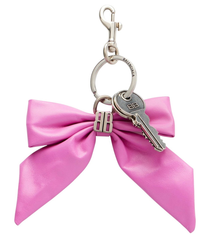 Photo: Balenciaga BB bow-detail leather keychain