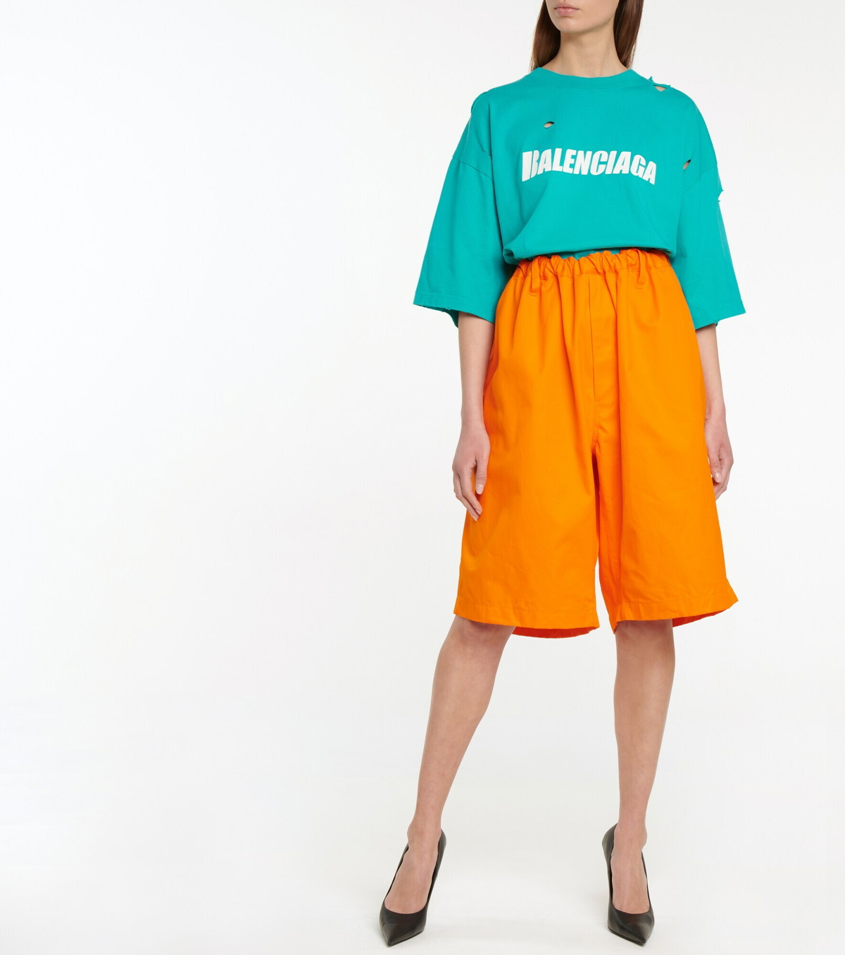 ショートパンツ BALENCIAGA Women Shorts  Burmudas 681822TRLD52135 BROWN Balenciaga Political Campaign Sweat Shorts 'Khaki