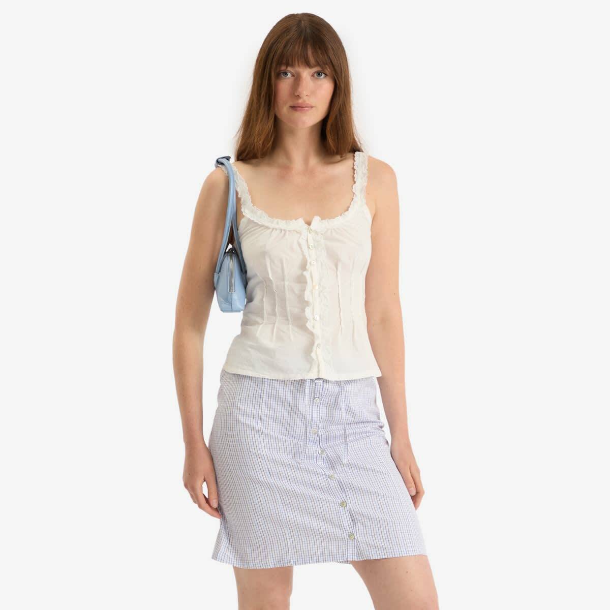 Fruity Booty Women's Broderie Top in White Fruity Booty