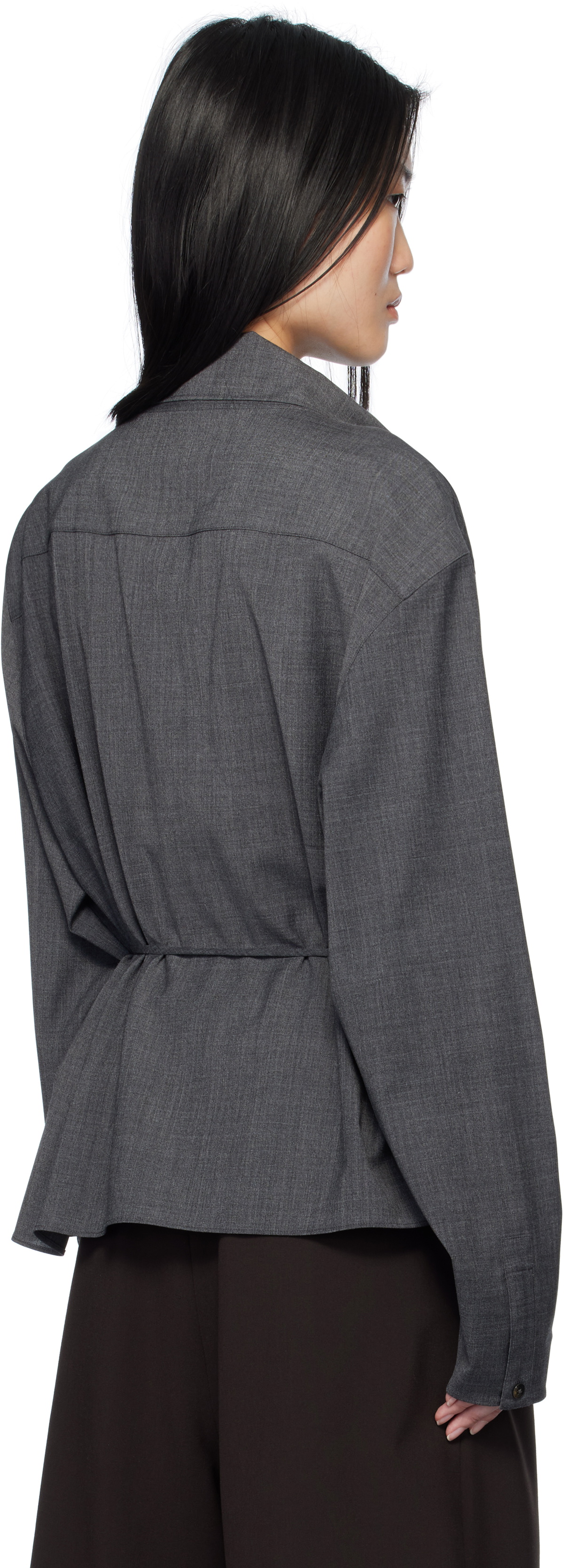 LE17SEPTEMBRE Gray Scarf Blouse