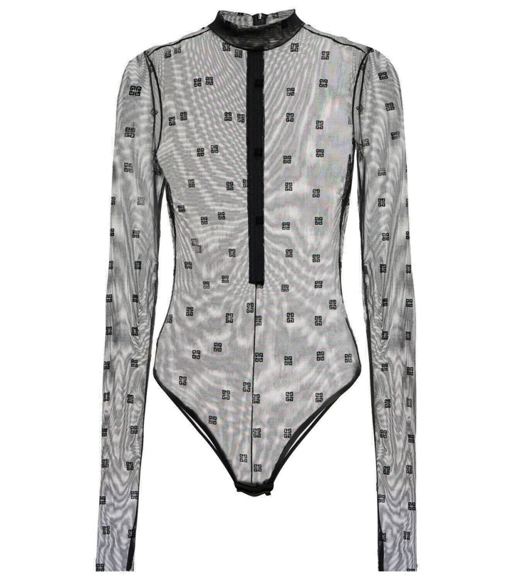 Photo: Givenchy - 4G jacquard-knit tulle bodysuit