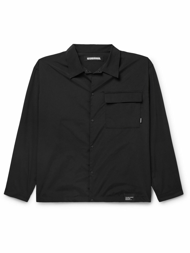 Photo: Neighborhood - Logo-Print Shell Overshirt - Black