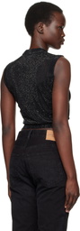 Alexander Wang Black Mock Neck Hotfix Tank Top