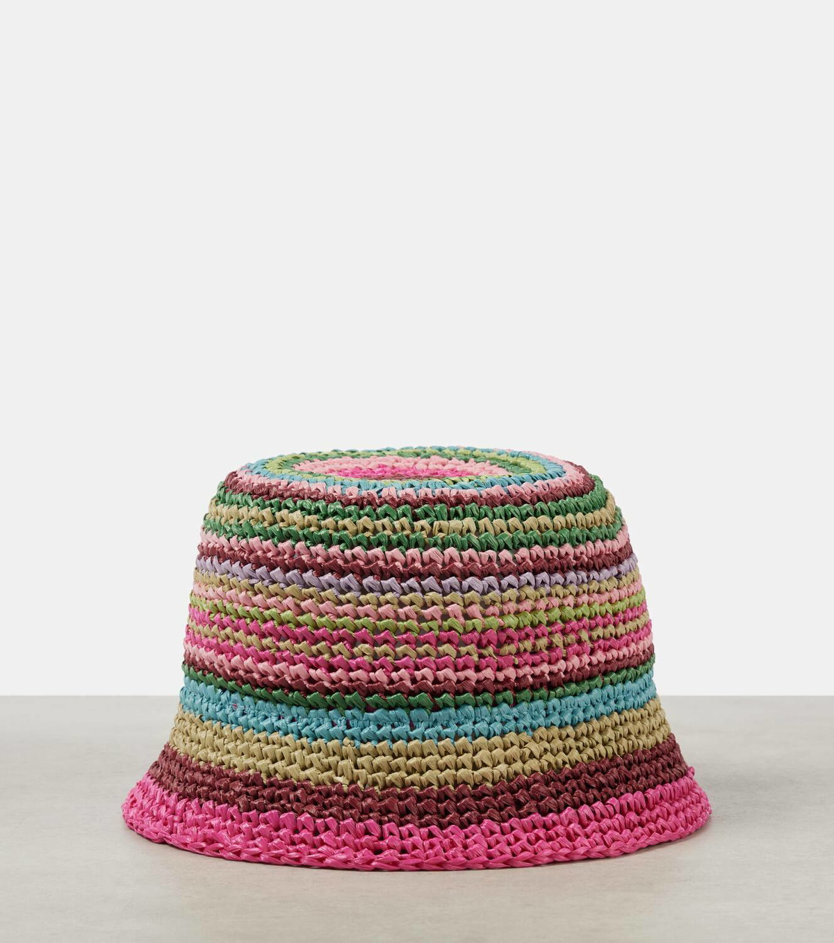 Valentino VLogo Signature striped crochet bucket hat Valentino display picture 2