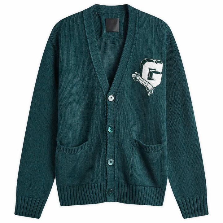 Photo: Givenchy Men's V-Neck Varsity Cardigan in Fir Green