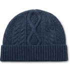 RRL - Cable-Knit Wool Beanie - Blue