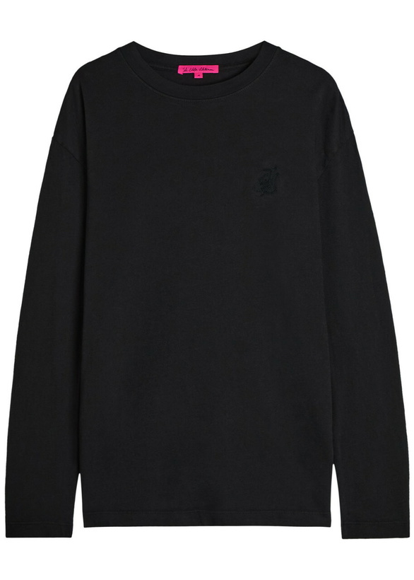 Photo: The Elder Statesman Pica Logo-embroidered Cotton and Cashmere-blend top Black
