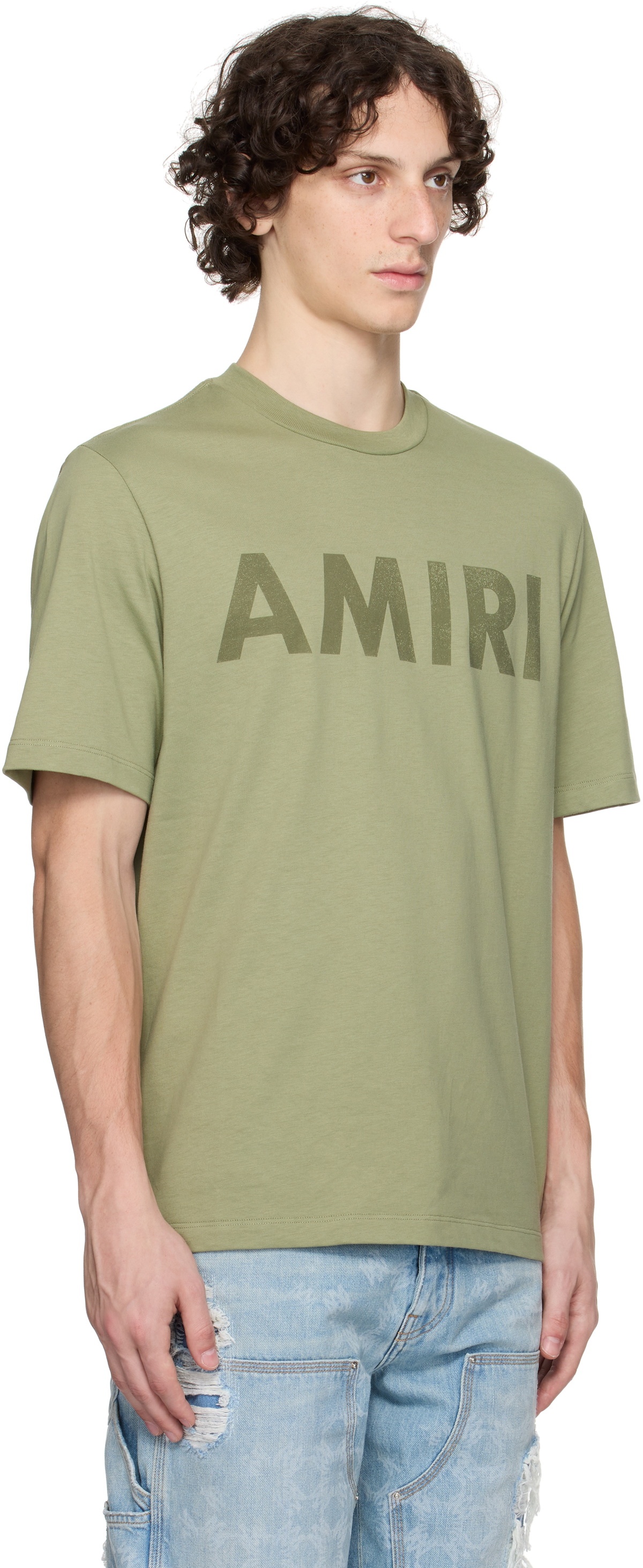 AMIRI Green 'AMIRI' Stencil T-shirt Amiri