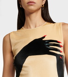 Loewe Glove-print velvet jersey midi dress
