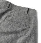 Barbour White Label - Chester Tapered Pleated Mélange Wool-Blend Felt Trousers - Gray
