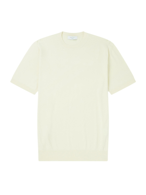 Photo: Boglioli - Garment-Dyed Ribbed-Knit Cotton-Jersey T-Shirt - Yellow