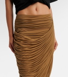 Magda Butrym Draped ruched jersey midi skirt