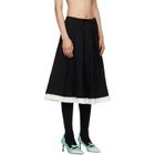 SHUSHU/TONG Black Ruffled Pleat Midi Skirt
