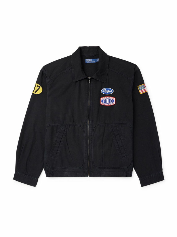 Photo: Polo Ralph Lauren - Logo-Appliquéd Cotton-Canvas Bomber Jacket - Black