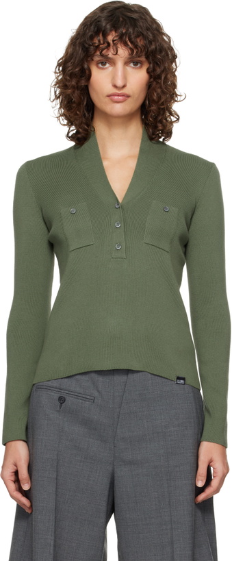 Photo: MM6 Maison Margiela Khaki Cotton Sweater
