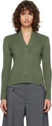 MM6 Maison Margiela Khaki Cotton Sweater
