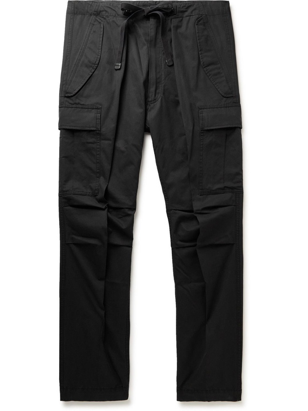 Photo: TOM FORD - Straight-Leg Cotton Drawstring Cargo Trousers - Black