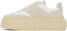 MM6 Maison Margiela Off-White & Beige Gambetta Lace-Up Platform Sneakers