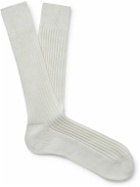 TOM FORD - Ribbed Cotton Socks - White