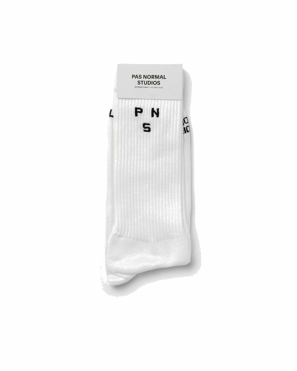 Photo: Pas Normal Studios Off Race Ribbed Socks White - Mens - Socks