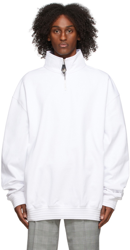 Photo: We11done White Half Zip Hoodie