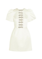 Rebecca Vallance Blaise Crystal-embellished Satin-twill Mini Dress Ivory