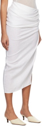 Subtle Le Nguyen White Gathered Midi Skirt