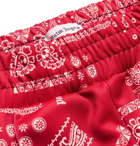 Palm Angels - Webbing-Trimmed Printed Tech-Jersey Track Pants - Red