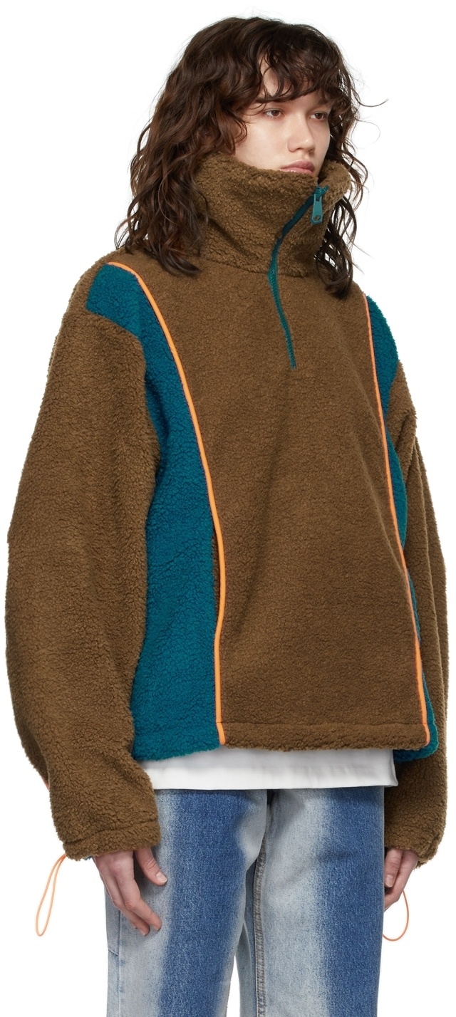 ADER error Khaki & Blue Fleece Victo Jacket ADER error