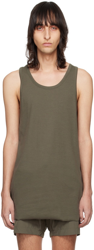 Photo: thom/krom Khaki Raw Edge Tank Top