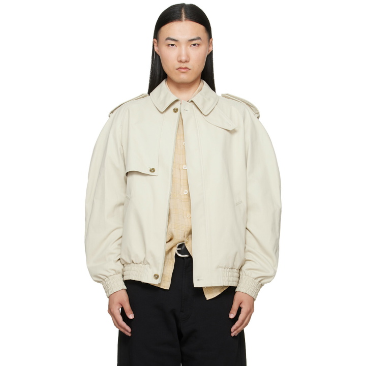 Photo: MM6 Maison Margiela Off-White Cotton Twill Jacket