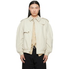 MM6 Maison Margiela Off-White Cotton Twill Jacket