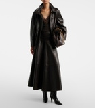Nour Hammour Daria leather midi skirt