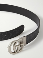 GUCCI - 3cm Marmont Reversible Monogrammed Supreme Coated-Canvas Belt - Black