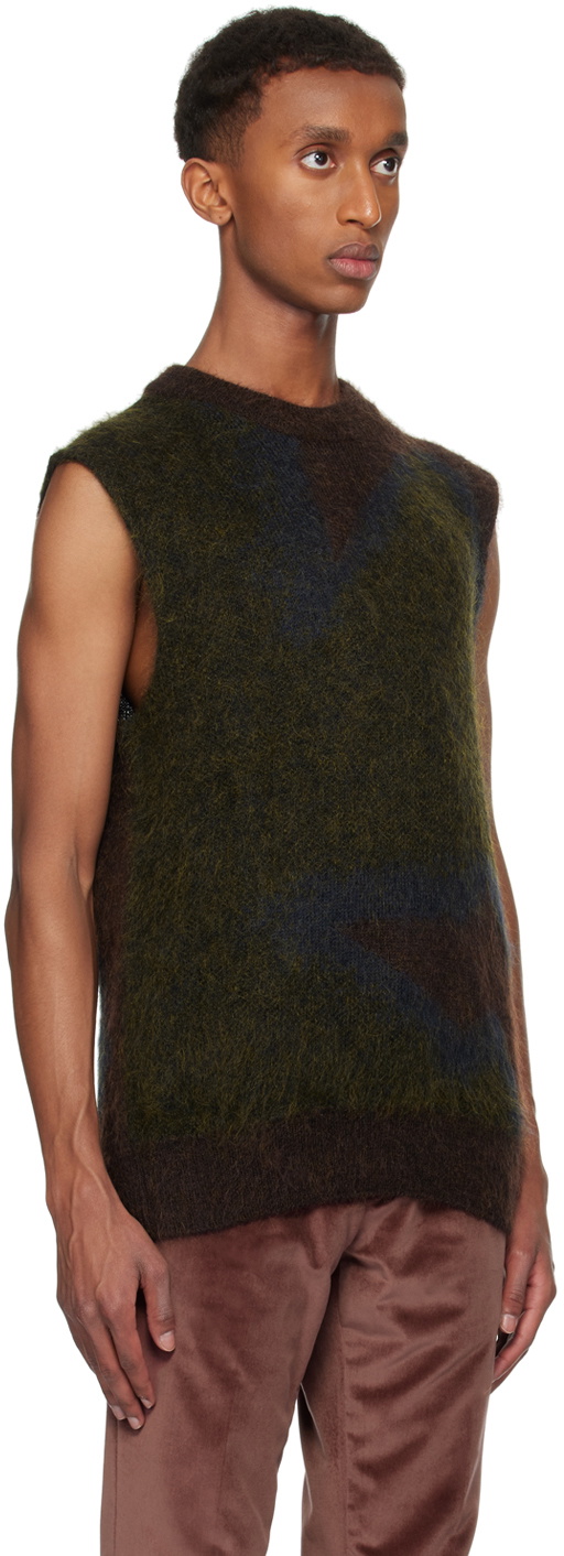 Paul Smith Khaki Photogram Leaves Vest