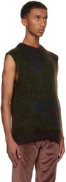 Paul Smith Khaki Photogram Leaves Vest