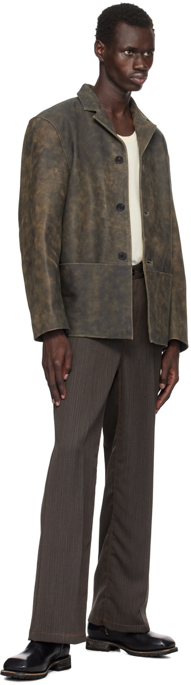 CMMN SWDN Brown Donny Leather Jacket