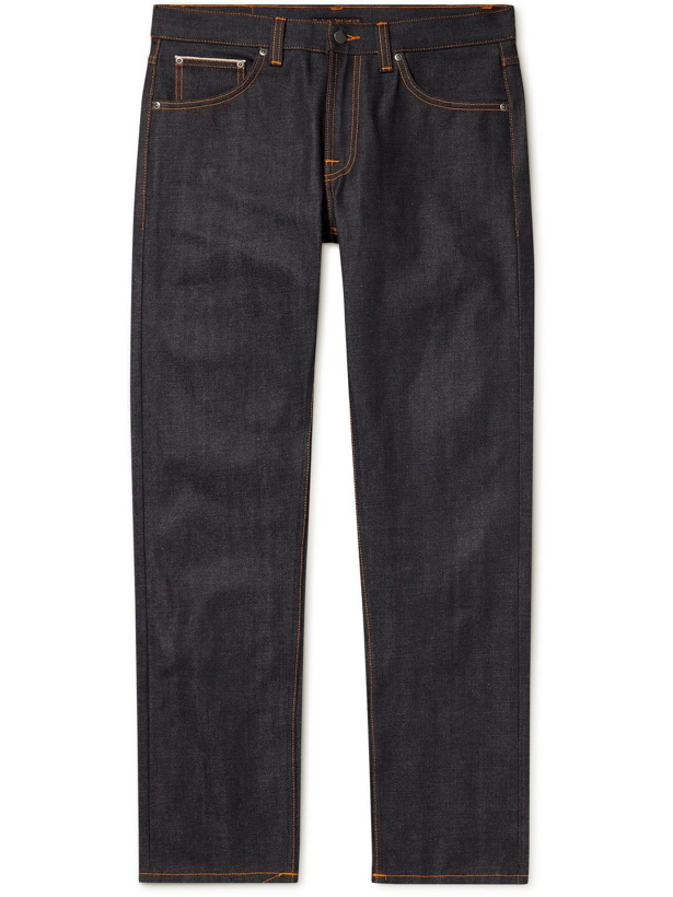 Photo: Nudie Jeans - Gritty Jackson Straight-Leg Organic Selvage Jeans - Blue