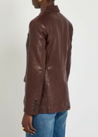 Nili Lotan Belmonde Leather Blazer Bordeaux